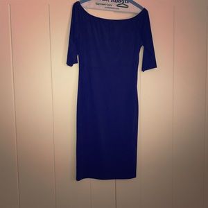 Elegant, soft, lulu’s navy off the shoulder dress